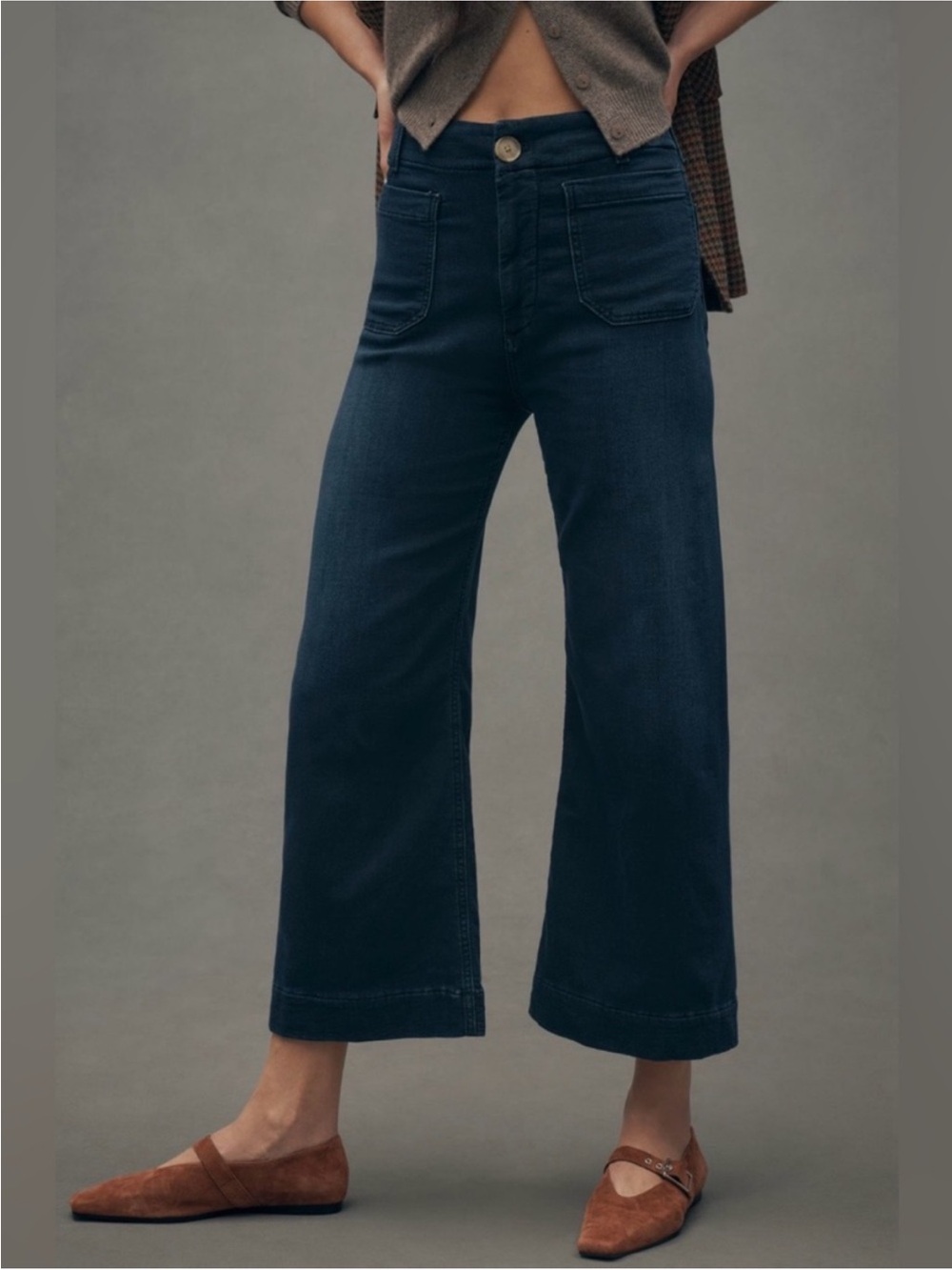 Anthropologie Maeve The Colette Dark wash crop jeans